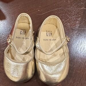 GAP Shiny Gold Dress Shoes for Kids